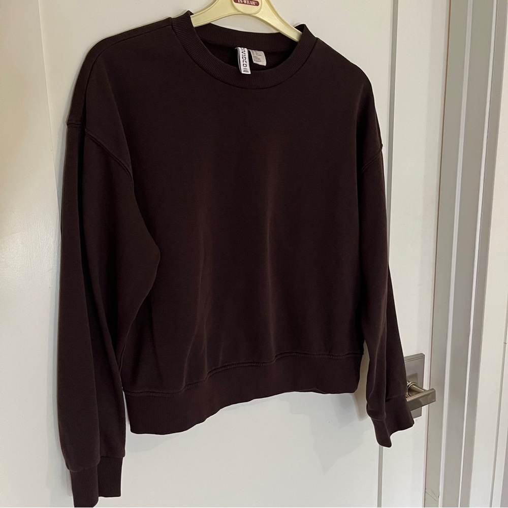 H&M (Divided) Chocolate Brown Cosy Crewneck Sweatshirt. Women's XS